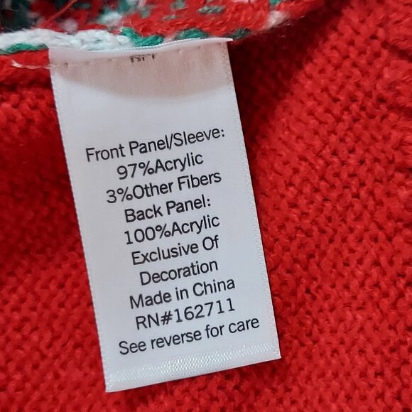 Holiday Ugly Christmas Sweater Women's Red Pug Dog Puppy 3D Merry Pugmas 2X NWT - Picture 4 of 5